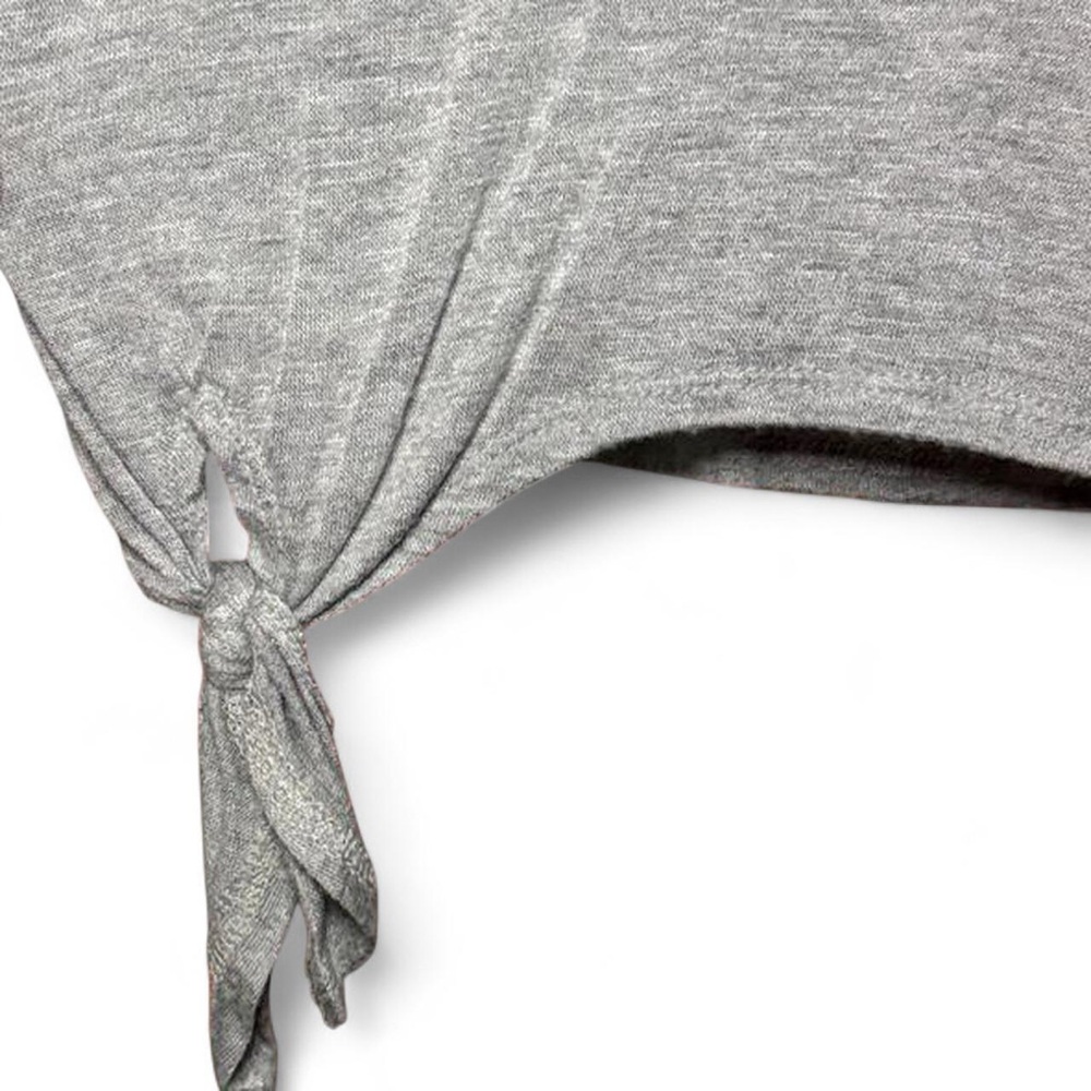 URBAN OUTFITTERS Heather Grey Knotted Tie-Front Crop Tank Top — OS - Picture 4 of 4